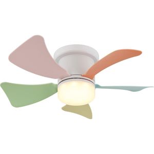 Globo Hines - LED Plafondventilator - 41 cm - Roze Groen Geel Blauw Oranje