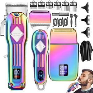 HAUSS SPOLE Baardtrimmer Mannen Set Van 3 - Verzorging Voor Mannen-Trimmer voor Baard en Lichaam - 180 min draadloos gebruik - Trimmer voor Hoofd & Baard - Haartrimmer mannen - Waterdicht - Kleur