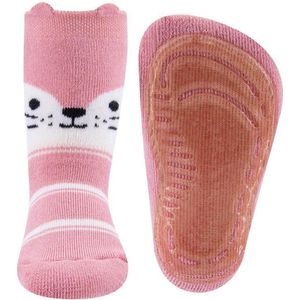 Antislipsokken Oudroze met Poezenhoofd - 21/22