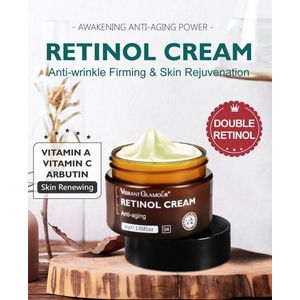 VIBRANT GLAMOUR Retinol Crème - Gezichtscrème - Anti-Aging - Anti Rimpel -  Anti Wallen Crème - Nachtcrème met Retinol - acnegevoelige huid
