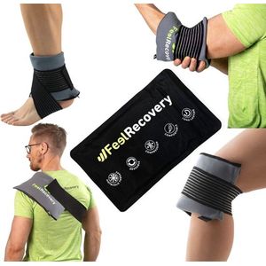 Warm-Koud Kompres bij Spierpijn in Knieën, Rug, Enkels (28x17 cm) - Hot & Cold Gel Pack Herbruikbaar - Koelkompres met Fixatieverband voor Koude en Warmte Therapieën