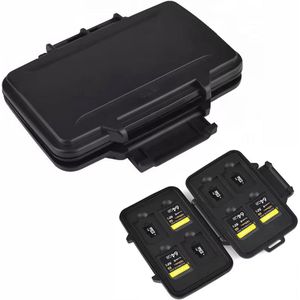 Geheugenkaarthouder voor SD en micro-SD - Waterdicht en Schokbestendig - Opbergtas met 16 Sleuven in Zwart