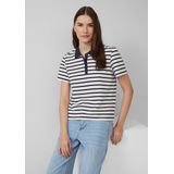 s.Oliver - Shirt - Navy/Wit - Gestreept - Kwartmouw