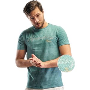 Embrator mannen T-shirt grafisch patroon aqua groen maat XL