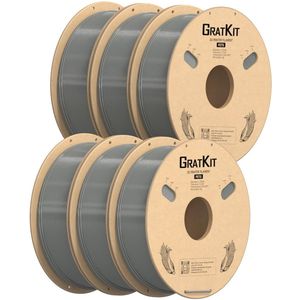 PETG Filament 1,75mm 6kg voor 3D-printer - Nauwkeurige Maat van ±0,03mm - Grijs