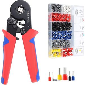Krimptang met 1250-delige adereindhuls set voor elektrische installaties, 0,25-10 mm²