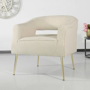 Fauteuil Joy teddy beige zitbank 1 persoons stoel