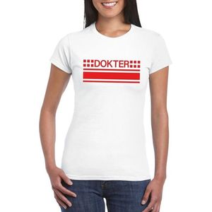 Dokter logo wit shirt voor dames - Hulpdiensten verkleedkleding S