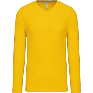 Kariban T-shirt V-hals lange mouwen K358 - Yellow - S