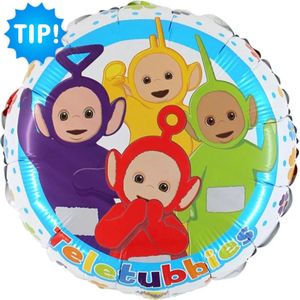 Teletubbies Ballon 46 cm + 6 Kleur Ballonnen 32 cm - Verjaardag Versiering - Folieballon Ongevuld - Ballonnenboog Decoratie Feest - Party Slinger Jongen Meisje