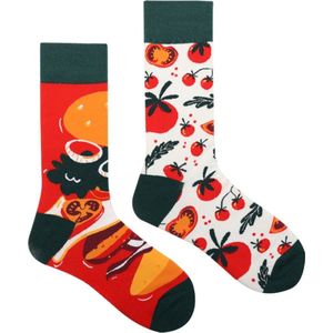Tomaat Sokken - Maat 38-45 - Katoen - Unisex - Mismatched sokken