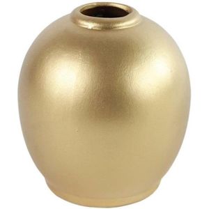 Vaas Frances goudkleurig 13 cm - Vazen - Gouden Vaas - Modern - Decoratievaas - Vaasje - Goud - Keramieken vaas