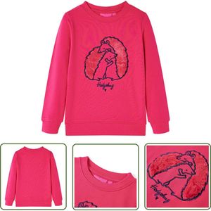 vidaXL Meisjestrui - Kindertrui - Kindertrui 92 felroze - Roze Trui - Katentrui - Warme Trui