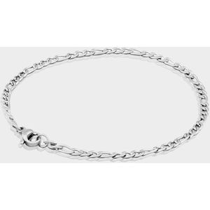 Figaro Armband 3 mm - Zilveren Schakelarmband - 19 cm lang - Armband Heren - Olympus Jewelry