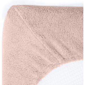 Knuffelzachte teddystof hoeslaken roze -180x200 (lits-jumeaux) - heerlijk slapen - cosy look - fijn kwaliteit - perfecte pasvorm