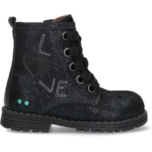 BunniesJR Thijs Trots Meisjes Biker Boots - Blauw - Leer - Veters