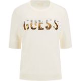 Guess Sweatshirt Ss Cn Layla Boxy Logo Swtr - Streetwear - Vrouwen
