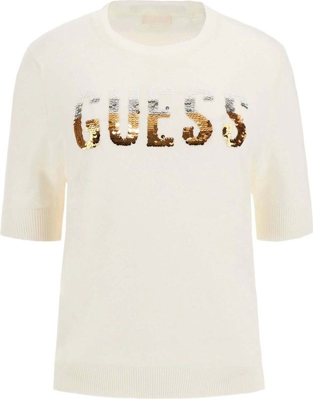 Guess Sweatshirt Ss Cn Layla Boxy Logo Swtr - Streetwear - Vrouwen