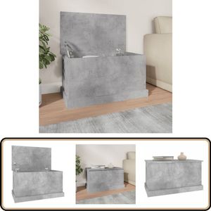 vidaXL Opbergbox 70x40x38 cm betongrijs hout Opbergbox - Gereedschapskist - Houten Kast - Opslagkast - Bergruimte