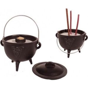 Cauldron (heksenketel) Triquetra symbool - 12x9.5 - 1080 - Gietijzer - Zwart