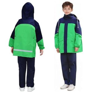 Waterdicht Kinderen Regenpak Met Capuchon En Regenbroek - Tweedelig Ademend Regenset Voor Meisjes En Jongens (8-14 Jaar)