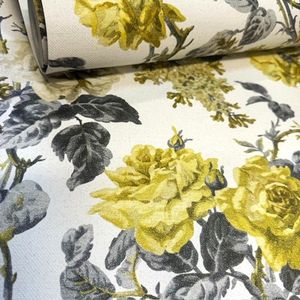 bloemen rozen behang rasch riviera geel 295800