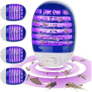 Muggenlamp Elektrische led muggenlamp met blauw licht uv-lamp voor huis tuin - 4 stuks.