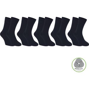 Sorprese 5 Paar Merino Wollen Sokken - Maat 35-38 - Donkerblauw - Naadloos - Superzacht - Sokken Heren - Sokken Dames - Naadloos - Cadeau