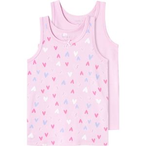 NAME IT NMFTANK TOP 2P PINK HEARTS NOOS Meisjes Ondergoed - Maat 92