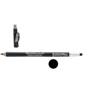 Leticia Well - Soft Oogpotlood - Zwart - Met puntenslijper en smudger/blender/vervager - Nummer 33212 - 1 Stuks