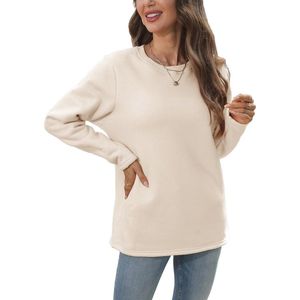 Dames Thermische Trui voor Lente en Winter - Warm en Dikker Fleece Sweatshirt met Lange Mouwen