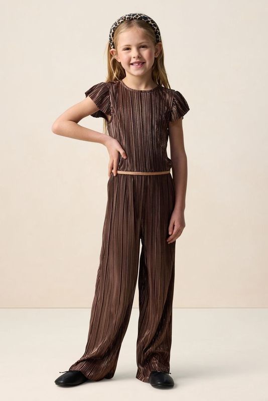 Gouden plissé jumpsuit