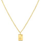 Lucardi - Stalen Ketting - Zilverkleurig - Staal - 47 cm