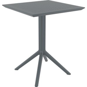 CLP Sky klaptafel - Inklapbare tafel - Rond of vierkant - Tuintafel - Voor binnen en buiten - UV-bestendig - Weerbestendig donkergrijs vierkant