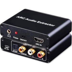 HDMI Audio Extractor - Optisch(SPDIF+ R / L) Out + 3,5 mm Audio-uitgangsconverter - HDMI Converter - voor TV, Laptop, PC & Gameconsoles