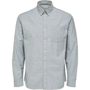 Selected Homme Heren Overhemd SLHREGRICK-OX FLEX regular fit Grijs S Volwassenen