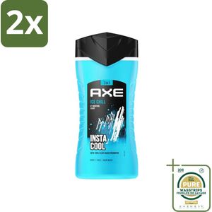 Axe - 3-in-1 Douchegel - Ice Chill - Icy Menthol - Insta Cool - 100% Plantaardig - 150 ml - Voordeelverpakking - 2 stuks - Douchegel - Menthol