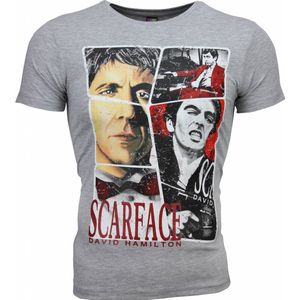 T-shirt - Scarface Frame Print - Grijs