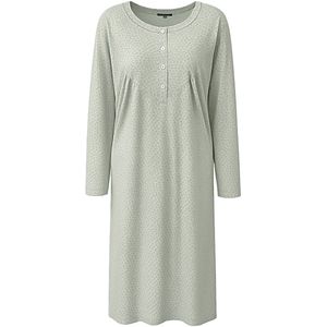 Cocodream - Klassiek nachthemd dames - Lange mouw - Groen - Lang model - Maat M