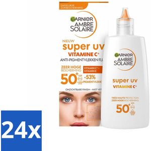 Garnier - Ambre Solaire - UV Fluid - Super UV Vitamine C - Anti-Pigmentvlekken - SPF 50+ - 40 ml - Voordeelverpakking - 24 stuks