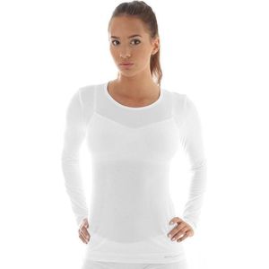 Brubeck Comfort | Dames  Ondergoed Ondershirt Naadloos met Merino Wol - Lange Mouw - Roomwit - L