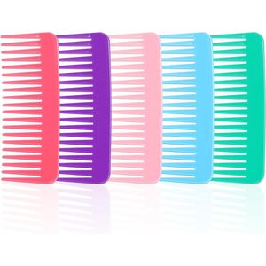 Portable Curly Comb with Wide Teeth for Women Without Handle (Set of 5)