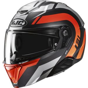 HJC - i91 Arven - Systeemhelm - Zwart Oranje Zilver