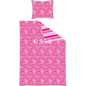 ESTAhome junior dekbedovertrek set paisley fuchsia roze - 120 cm x 150 cm - 155810