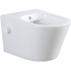 Saqu - Wash 2.0 - Randloos Hangtoilet - Wit - Met Koud Water Bidetkraan
