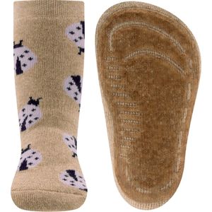 Ewers Antislipsok Beige - Lieveheersbeestjes lila - Siliconenzool-29/30