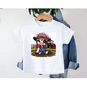 Kinder T-shirt - Wrangler - Vrolijke Print - Boeren - Tractor - Koeien - Dieren