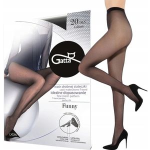 Gatta Funny Panty Dames 20 DEN Zwart – Fijne Netstructuur – Maat S – 1 Stuks
