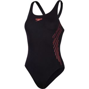 Speedo Placement Muscleback Zwart/Rood Sportbadpak - Maat 38