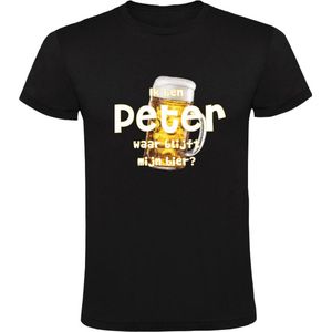 Ik ben Peter, waar blijft mijn bier Heren T-shirt - cafe - kroeg - feest - festival - zuipen - drank - alcohol